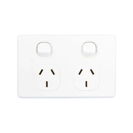 Sparky Stock Classic Style Double Power Point 10A - White