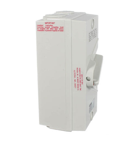 Sparky Stock 4 Pole Waterproof Isolator Switch 63A | Grey / White | SS-UKF4P63A