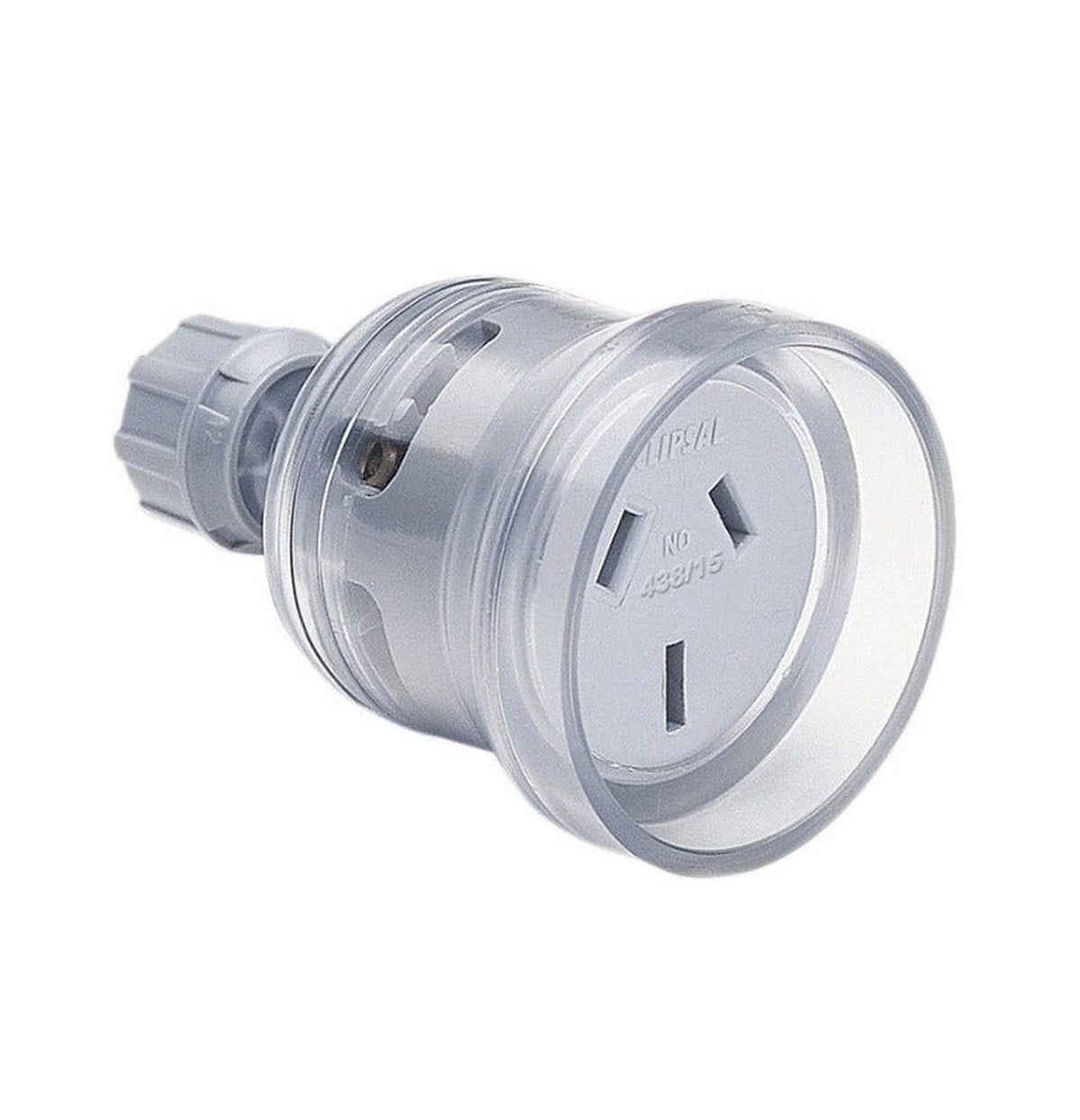 Clipsal Standard 15A Cord Extension Socket - Transparent - 438S15-TR