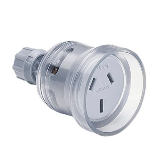 Clipsal Standard Series Flexible Cord Extension Socket 250VAC, 10A, 3 Pin | Transparent | 438-TR