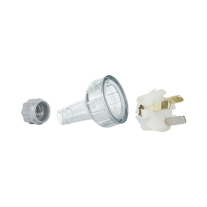 Clipsal Standard Series Plug Flexible, Straight, 3 PIN, 10A, 250V, Heavy Duty | Transparent | 439SHD-TR