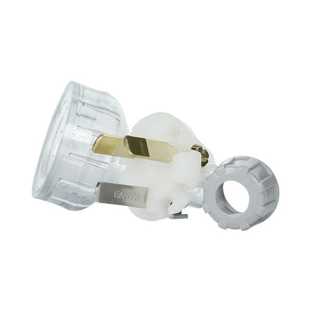 Clipsal Standard Series Plug Flexible, Straight, 3 PIN, 10A, 250V, Heavy Duty | Transparent | 439SHD-TR