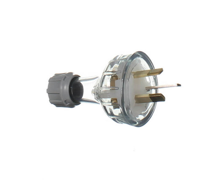 Clipsal Standard Series Plug Top Straight, 3 PIN, 10A, 250V | Transparent | 439S-TR