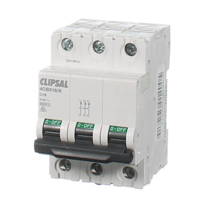 Clipsal Max 4 Miniature circuit breaker 3P 16 A C curve 6000 A 415 V | 4CB316/6