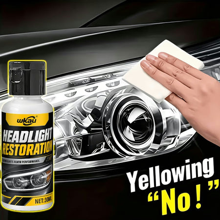Car Headlight Repair Agent, Headlight Yellow Oxidation Haze Remover, Lens Polishing Grinding Material, Restore Brightness for Front Rear Car Headlights | Yellow / White / Black | 81839292016