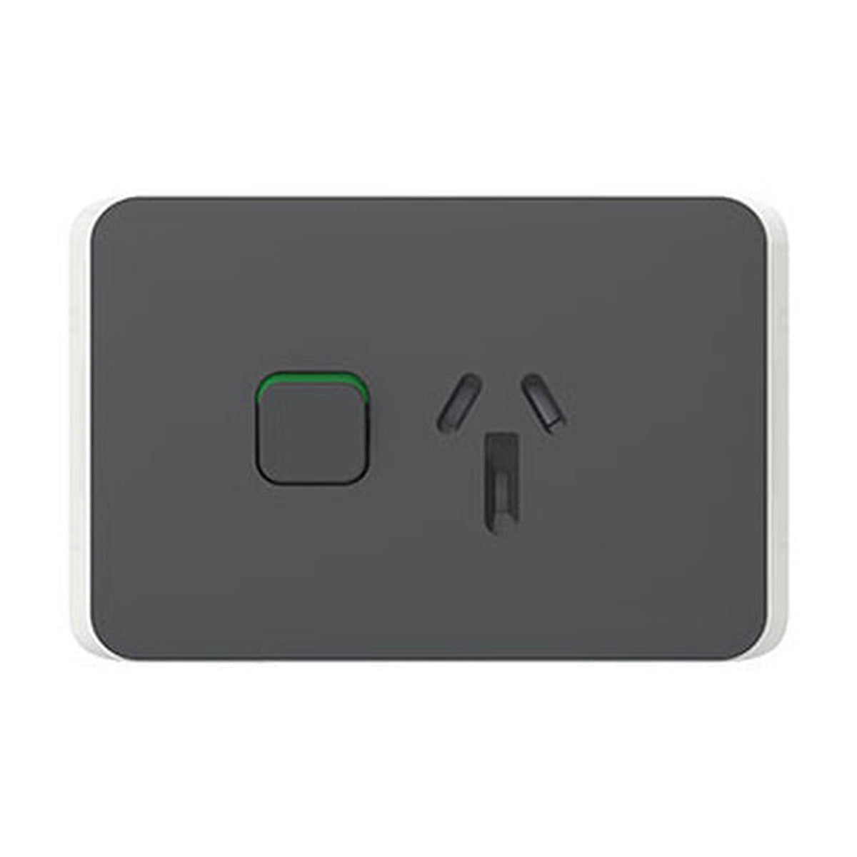 Clipsal Iconic Single Power Point Skin - Anthracite - 3015C-AN
