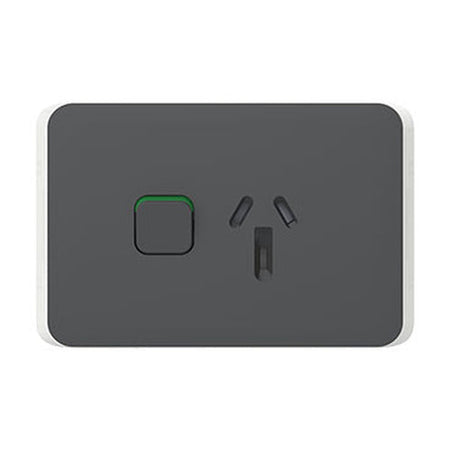 Clipsal Iconic Single Power Point Skin - Anthracite - 3015C-AN