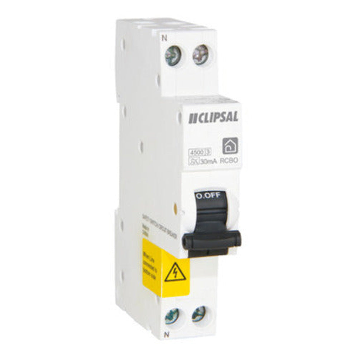 Clipsal Resi MAX Slim RCBO 1PN 6A 30mA Type A - White - RCBE206/30S