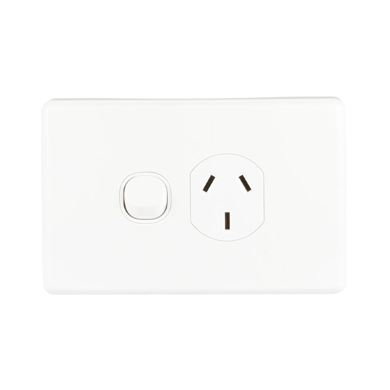 Clipsal Classic C2000 Series Single Switch Socket Outlet Classic, 250V, 10A | White Electric | C2015-WE