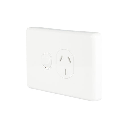 Clipsal Classic C2000 Series Single Switch Socket Outlet Classic, 250V, 10A | White Electric | C2015-WE