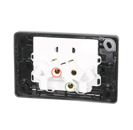 Clipsal Classic C2000 Series Switched Socket Outlet Twin, 250V, 10A | Black | C2025-BK