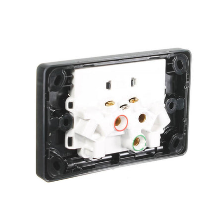 Clipsal Classic C2000 Series Switched Socket Outlet Twin, 250V, 10A | Black | C2025-BK