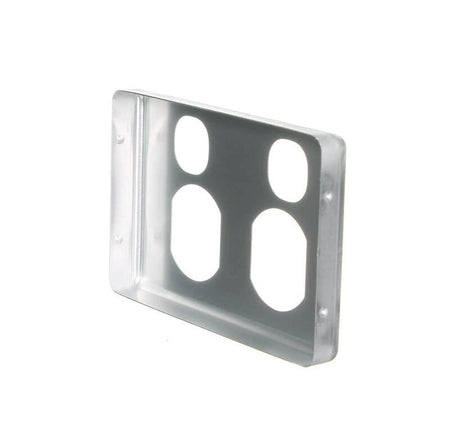 Clipsal Classic C2000 Series Socket Outlet Cover Plate Horizontal Mount for Twin Switched Socket | Brushed Aluminium | C2025C-BA