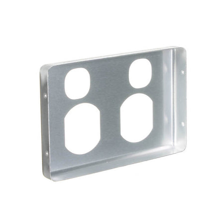 Clipsal Classic C2000 Series Socket Outlet Cover Plate Horizontal Mount for Twin Switched Socket | Brushed Aluminium | C2025C-BA