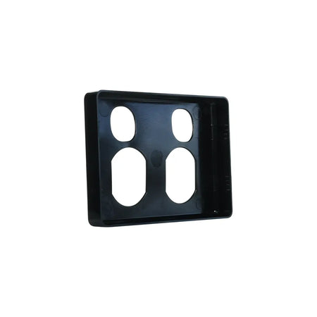 Clipsal Classic C2000 Series Socket Outlet Cover Plate Horizontal Mount for Twin Switched Socket | Black | C2025C-BK
