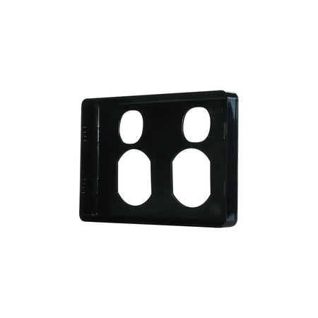 Clipsal Classic C2000 Series Socket Outlet Cover Plate Horizontal Mount for Twin Switched Socket | Black | C2025C-BK