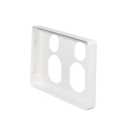 Clipsal Classic C2000 Series Socket Outlet Cover Plate Horizontal Mount for Twin Switched Socket | White Electric | C2025C-WE
