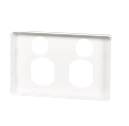 Clipsal Classic C2000 Series Socket Outlet Cover Plate Horizontal Mount for Twin Switched Socket | White Electric | C2025C-WE