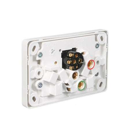 Clipsal Classic C2000 Series Switched Socket Outlet Twin, 250V, 10A, Removable Extra Switch | White Electric | C2025XA-WE