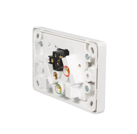 Clipsal Classic C2000 Series Switched Socket Outlet Twin, 250V, 10A, Removable Extra Switch | White Electric | C2025XA-WE