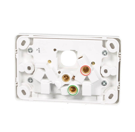 Clipsal Classic C2000 Series Switched Socket Outlet Twin, 250V, 10A, Removable Extra Switch Aperture | White Electric | C2025XUA-WE