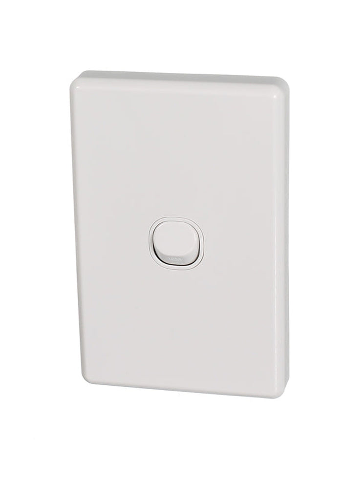 Clipsal Classic C2000 Series Flush Switch 1 Gang, 250VAC, 10A, Standard, Vertical | White Electric | C2031VA-WE