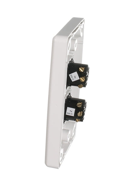 Classic C2000 Series Flush Switch 2 Gang, 250VAC, 10A, Standard, Vertical | White Electric | C2032VA-WE