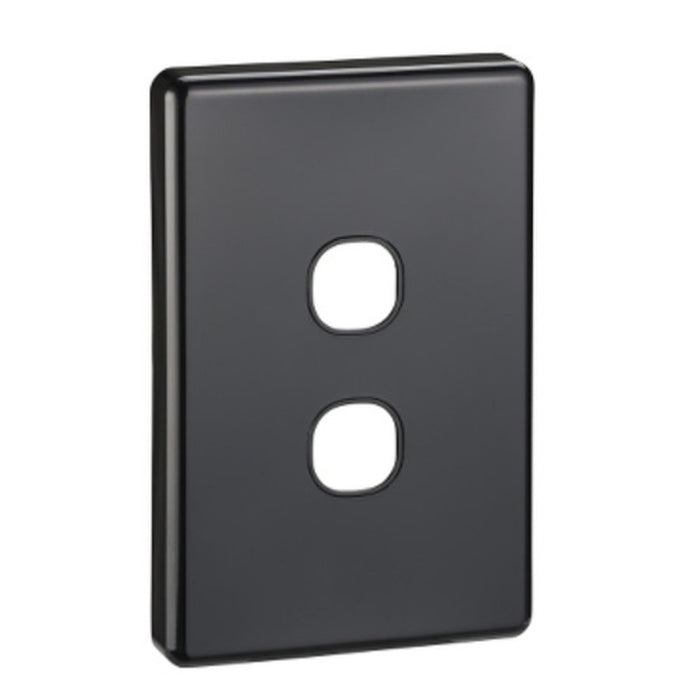 Clipsal 2000 Series 2 Gang Grid and Surround | Black | 2032VH-BK