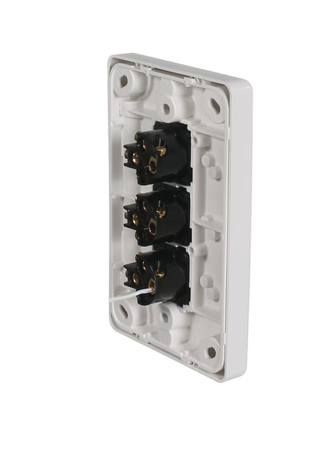 Clipsal Classic C2000 Series Flush Switch 3 Gang, 250VAC, 10A, Vertical | White Electric | C2033VA-WE