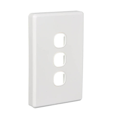 Clipsal Classic C2000 Series Switch Grid Plate and Cover 3 Gang, Less Mechanism | White Electric | C2033VH-WE