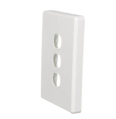 Clipsal Classic C2000 Series Switch Grid Plate and Cover 3 Gang, Less Mechanism | White Electric | C2033VH-WE