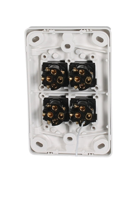 Clipsal Classic C2000 Series Flush Switch 4 Gang, 250VAC, 10A, Standard, Vertical | White Electric | C2034VA-WE
