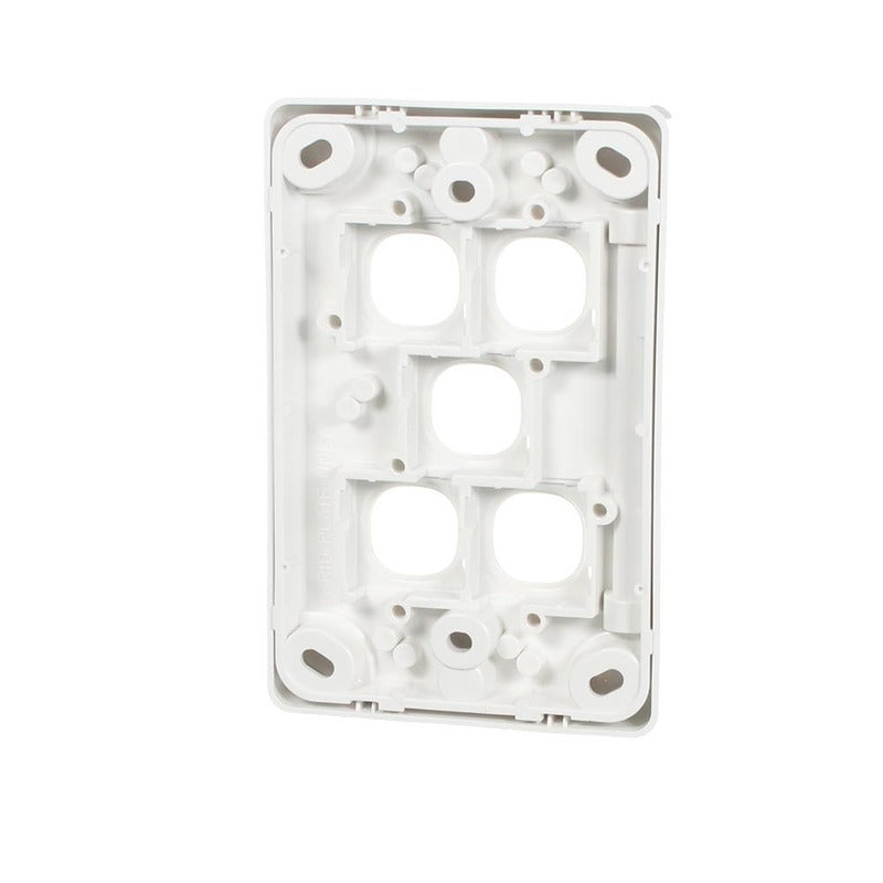 Clipsal Classic C2000 Series Switch Grid Plate and Cover 5 Gang, Less Mechanism | White Electric | C2035VH-WE