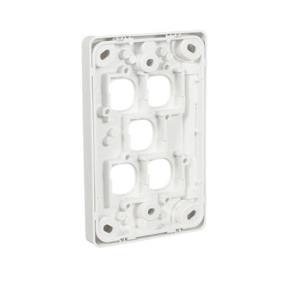 Clipsal Classic C2000 Series Switch Grid Plate and Cover 5 Gang, Less Mechanism | White Electric | C2035VH-WE