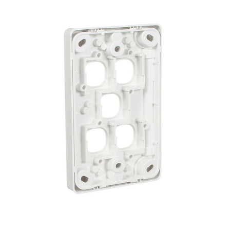 Clipsal Classic C2000 Series Switch Grid Plate and Cover 5 Gang, Less Mechanism | White Electric | C2035VH-WE