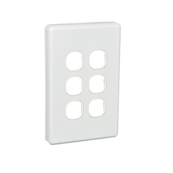Clipsal Classic C2000 Series Switch Grid Plate and Cover 6 Gang, Vertical | White Electric | C2036VH-WE