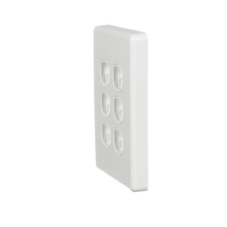 Clipsal Classic C2000 Series Switch Grid Plate and Cover 6 Gang, Vertical | White Electric | C2036VH-WE