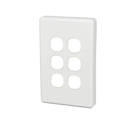 Clipsal Classic C2000 Series Switch Grid Plate and Cover 6 Gang, Vertical | White Electric | C2036VH-WE