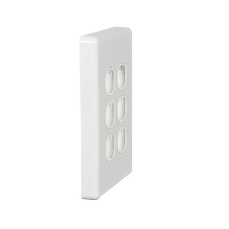 Clipsal Classic C2000 Series Switch Grid Plate and Cover 6 Gang, Vertical | White Electric | C2036VH-WE