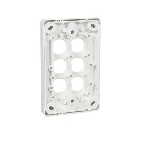 Clipsal Classic C2000 Series Switch Grid Plate and Cover 6 Gang, Vertical | White Electric | C2036VH-WE