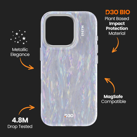 EFM Volta D3O BIO Case Armour iPhone 16 Pro Max - Mother of Pearl | EFCVTAE612PEA