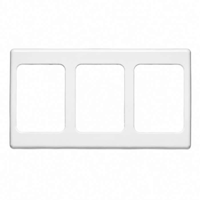 Clipsal 2000 Series Flush Surround 3 Gang, Vertical Mount, Curved Sided, Standard Pattern | White Electric | 2000/3-WE