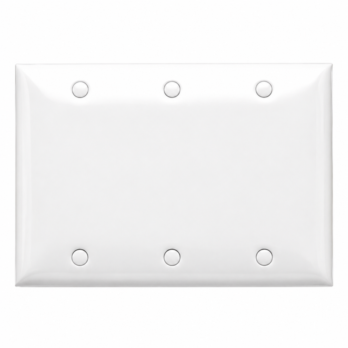 Clipsal Standard Series Flush Plate 3 Gang, Blank, Large Format | White Electric | 31/3VX-WE