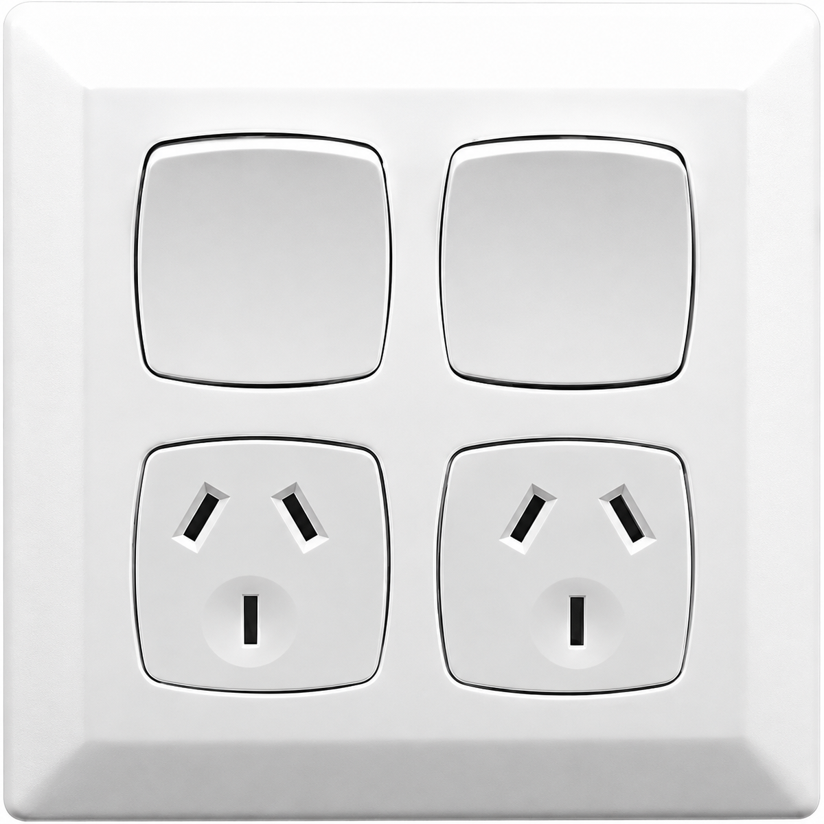 Clipsal Prestige Double Power Point 10A 250V | White Electric | P2025/2-WE
