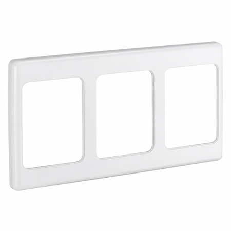 Clipsal 2000 Series Flush Surround 3 Gang, Vertical Mount, Curved Sided, Standard Pattern | White Electric | 2000/3-WE