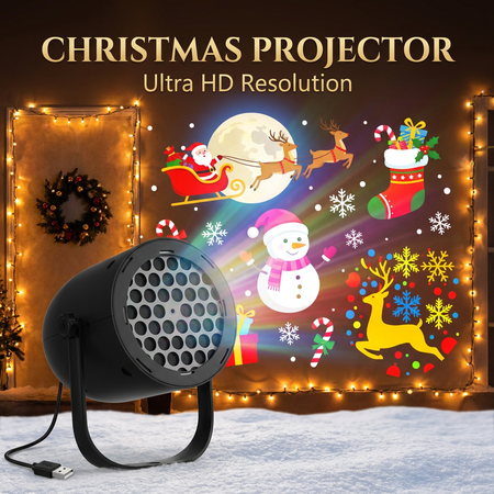 Sparky Stock Christmas USB LED Projector Light | Black | SS-PROJ-XMAS