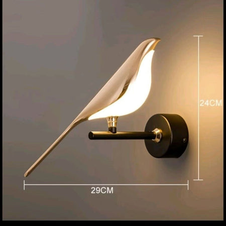 Sparky Stock Single Bird Wall Lamp 5W Warm Light | Gold / Black | SS-BIRD-1-WW