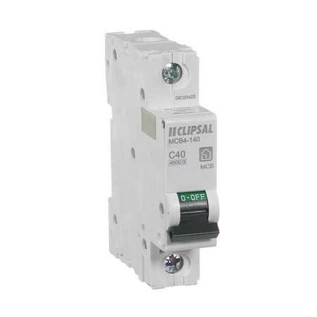 Clipsal Resi MAX 1 Pole 40A C Curve Circuit Breaker - White - MCB4-140