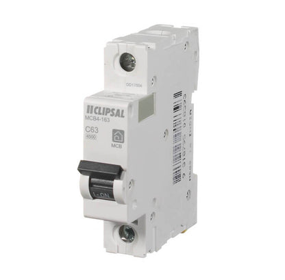 Clipsal Resi MAX Miniature circuit breaker 1P 63 A C curve 4500 A 240V | MCB4-163