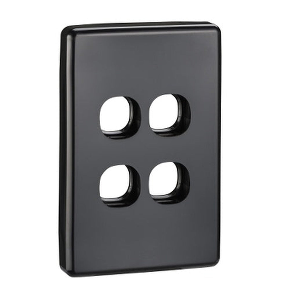 Clipsal Classic C2000 4 Gang Grid Plate and Cover - Black - C2034VH-BK